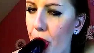 Big Dildo Blowjob by Aurelie on Webcam