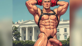 Handsome Muscular Men with Big Cocks Outdoors (ai Art)