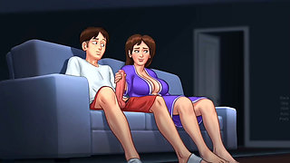 Landlady Catches Student Jerking Off, Then Rubs His Huge Cock - summertime saga gameplay part 2