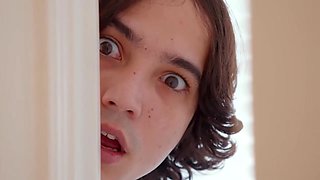 her stepson s friend spying on her while she pleases herself