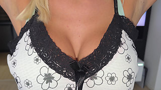 Busty Wife Gives Me Another Amazing Titjob, Huge Cumshot