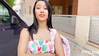 Naive Latina goes for older cock and cums fast