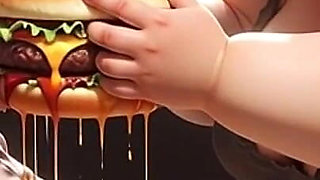 Extremely Skinny Girl Fed by Massive SSBBW - Extreme Feederism Contrast