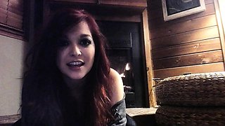 Cute curly brunette solo webcam masturbation