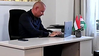Corrupted Employee Gives Away Visa for a Fuck with a Sexy Slut