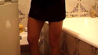 Toilet Pissing Through Panty