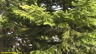 Wild German outdoor clan therapy