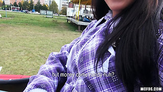 Public Pickups - Brunette Czech El Storm Rides Bumper Cars & Gives Steve a POV Blowjob with Steve Q & Gets Doggystyle Fuck
