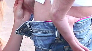 Dirty Dogging Teen Sophie Keegan Sucks off Perverted Older Swinger Guys in the Car Park