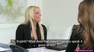 Sexy Student seduced by Hottie Agent 1 - Agent goes wild with dildo and pussy play