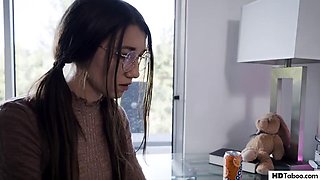 Brunette Geek Girl Maya Woulfe in Steamy Taboo Fuck Fest with Roomies Blonde Brunette Girlfriend