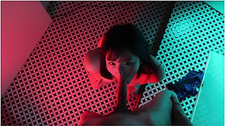 Horny Japanese Girl Gives You Blowjob And Swallows His Cum In The Bathroom Of