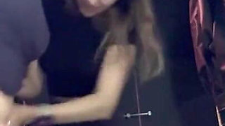 Women Feel Hot Being in the Gym and Touch Each Other in the Bathroom