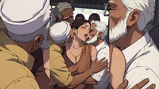 INDIAN slutty Babes Degraded & Ravaged by Ugly Fat Dirty Old Men IN THE BUS - Part 1