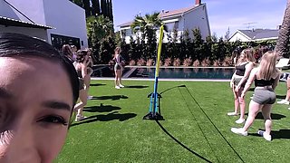 Amateur Teen in Group Sex and Cumshot Fun