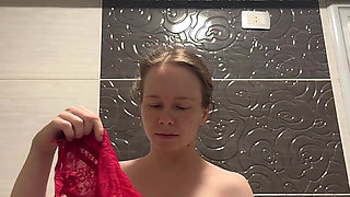 Hot Striptease in the Bathroom