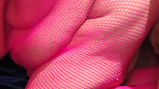 Fucking This Pinky in Her Fishnets They Are Cumming the Best Wet