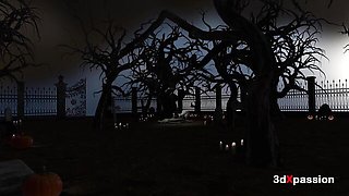 Pure baby girl's blowjob action