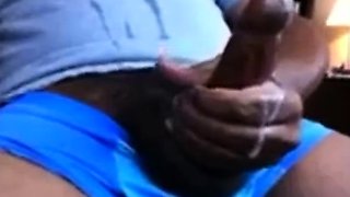 Hung Black Stud Strokes His Big Cock