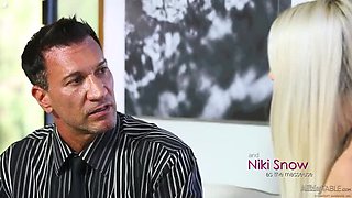 Massage Fantasy Happy Ending - Niki Snow Blows and Rides Politician Marco Banderas' Big Cock