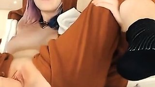 Cosplay Cutie Pleasures Herself with Sex Toys