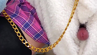 Control his piss and let's him funny masturbate