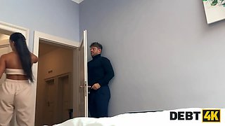 Debt4k. forgive my debts while my husband is observing tv!