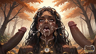 Enjoy Oral Pleasure with a Sloppy Dark-hued Mega-slut in an Autumn Forest. It Was My First Time Having Bare Hook-up