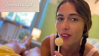 Sandralydx Sucks Big Dick While Licking A Lollipop Blowjob