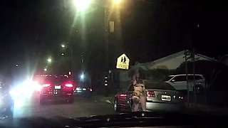 Hot Girls Flash Pussy in Car Night Drive