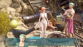 Cartoon long, nami one piece, game