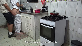 Maid Had Her Ass Used While Washing Dishes.