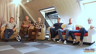 Petite Teen Wrecked by Cum-Gulping Horny Grandpas