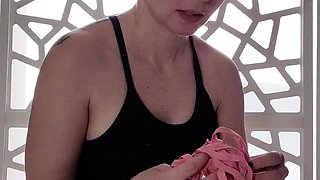 Busty brunette anal solo masturbation