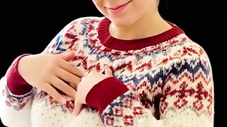 My 36f owner demanded I play with my boobs at home and in public in fetish sweaters. I gladly obeyed her massaging my big tits