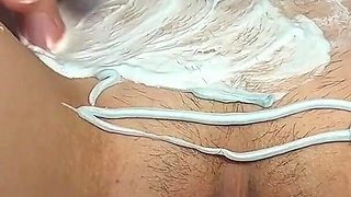Shaving My Pussy Close to the Camera