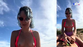 Public Beach Blowjob - Risky Fuck Fest! eighteen yr old