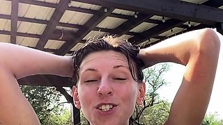 Chubby Brunette Big Boobs Dildo Masturbation