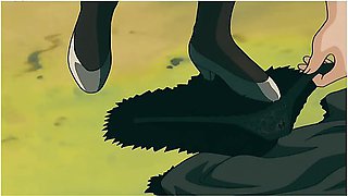 Busty Green Haired Babe Loves Getting Her Hairy Pussy Eaten In 69 Position With Hentai Anime