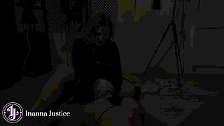 Inanna Justice Gags and Teases Blindfolded Silk Scarf Bound Femme Submissive on Floor - Complete Lesbian Domination Part 6