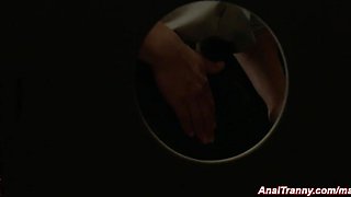 Tranny oral through gloryhole