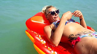 Sexy blonde chick solo masturbation