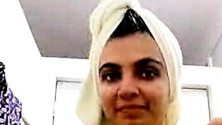 Horny indian housewife first time nude bathing show on webc