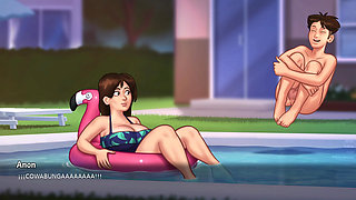 Stepmom Craving Lots of Milk All Day - vs Single Stepsister - Summertime Saga