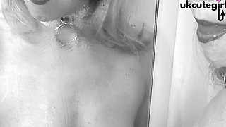 Gagged Doll Admires Herself Drooling in the Mirror