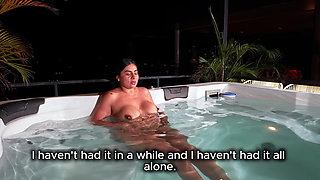 I End up Fucking the Technician Who Has a Hard Cock After Seeing Beautiful Latina Masturbating in the Jacuzzi