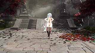 [mmd]miku-when Transparent Cheongsam Black Silk Succubus Pattern Big Tits Shake and Pussy Are Exposed