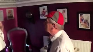 English mistresses spank guy for smoking