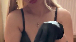 Massage with Happy Ending, POV Latex Gloves Handjob for My Stepdad