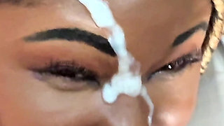 Ebony Babe Receives Facial
